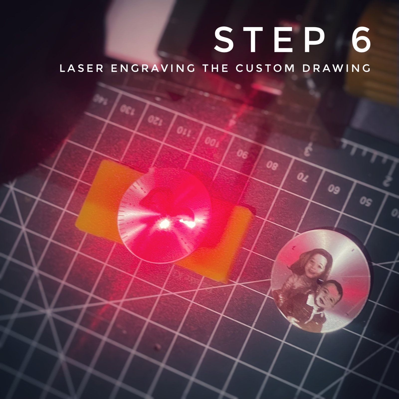 Trin 6 – Lasergravering af billede på skiven